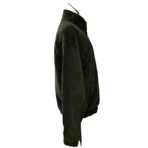 Avid Jacket Mens XL Coat Brown Bomber Tweed Combed Cotton Quilted Lining Vintage - Picture 10 of 12